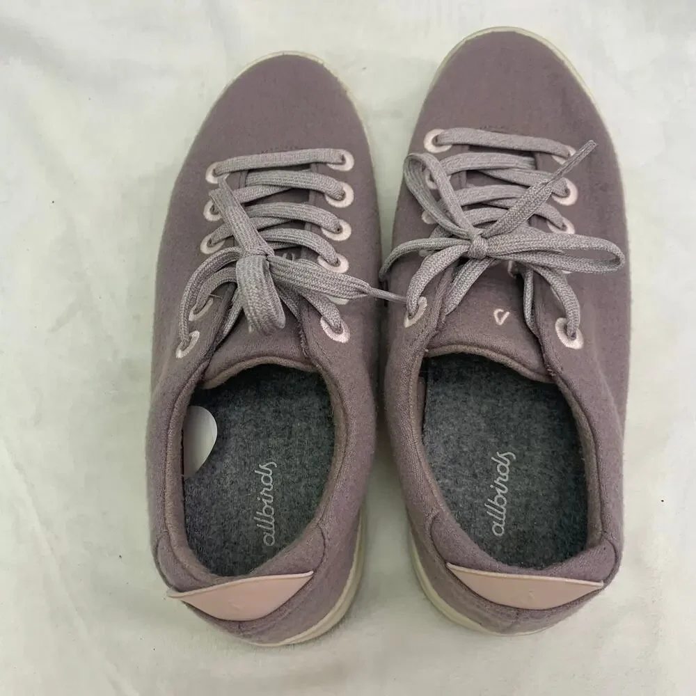 Allbirds M9 Wool Tree Piper Sneakers Hazy Mauve Blizzard Athletic Shoes Lace Up